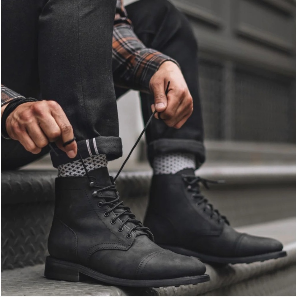 Monte Rosso black lace-up boots